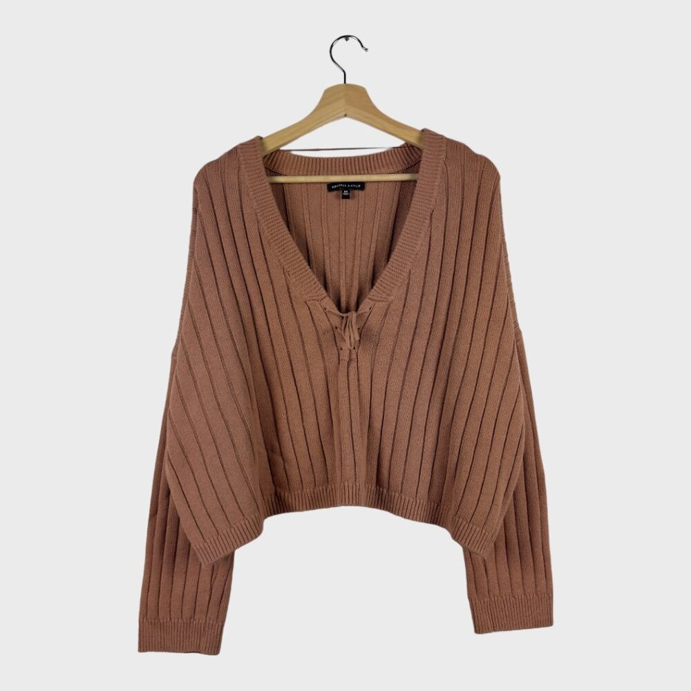 Kendall & Kylie Crop Sweater Knit Ribbed